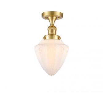Bullet - 1 Light - 7 inch - Satin Gold - Semi-Flush Mount (3442|517-1CH-SG-G661-7-LED)