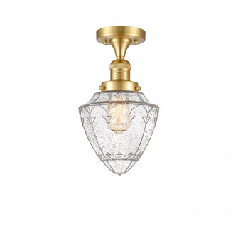 Bullet - 1 Light - 7 inch - Satin Gold - Semi-Flush Mount (3442|517-1CH-SG-G664-7-LED)