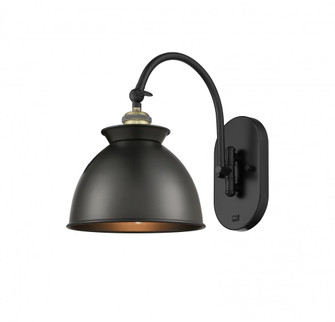 Adirondack - 1 Light - 8 inch - Black Antique Brass - Adjustable Swing Arm (3442|518-1W-BAB-M14-BK-LED)