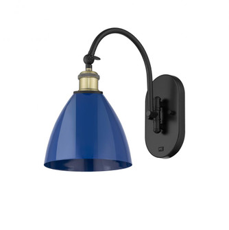 Plymouth - 1 Light - 8 inch - Black Antique Brass - Adjustable Swing Arm (3442|518-1W-BAB-MBD-75-BL)