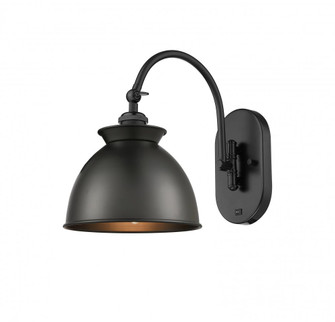 Adirondack - 1 Light - 8 inch - Matte Black - Sconce (3442|518-1W-BK-M14-BK)