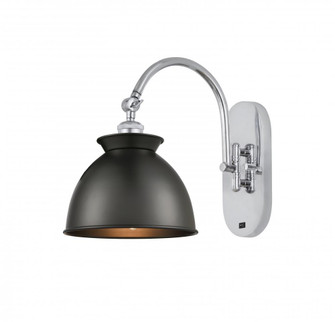 Adirondack - 1 Light - 8 inch - Polished Chrome - Adjustable Swing Arm (3442|518-1W-PC-M14-BK-LED)