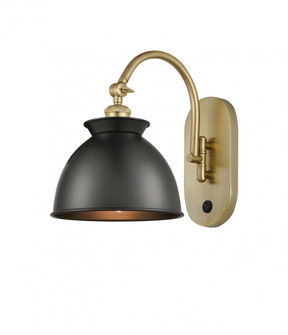 Adirondack - 1 Light - 8 inch - Satin Gold - Adjustable Swing Arm (3442|518-1W-SG-M14-BK-LED)
