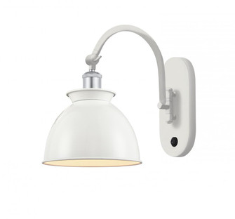 Adirondack - 1 Light - 8 inch - White Polished Chrome - Adjustable Swing Arm (3442|518-1W-WPC-M14-W)