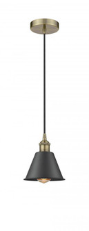 Smithfield - 1 Light - 7 inch - Antique Brass - Cord hung - Mini Pendant (3442|616-1P-AB-M8-BK)