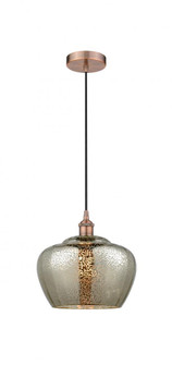 Fenton - 1 Light - 11 inch - Antique Copper - Cord hung - Mini Pendant (3442|616-1P-AC-G96-L-LED)