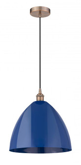 Plymouth - 1 Light - 16 inch - Antique Copper - Cord hung - Mini Pendant (3442|616-1P-AC-MBD-16-BL-LED)