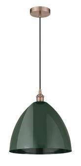 Plymouth - 1 Light - 16 inch - Antique Copper - Cord hung - Mini Pendant (3442|616-1P-AC-MBD-16-GR)