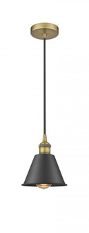 Smithfield - 1 Light - 7 inch - Brushed Brass - Cord hung - Mini Pendant (3442|616-1P-BB-M8-BK-LED)