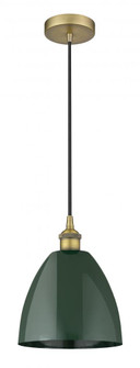 Plymouth - 1 Light - 9 inch - Brushed Brass - Cord hung - Mini Pendant (3442|616-1P-BB-MBD-9-GR)