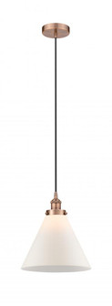 Cone - 1 Light - 12 inch - Antique Copper - Cord hung - Mini Pendant (3442|616-1PH-AC-G41-L)