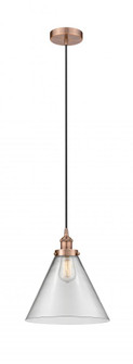 Cone - 1 Light - 12 inch - Antique Copper - Cord hung - Mini Pendant (3442|616-1PH-AC-G42-L)