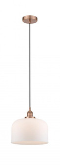 Bell - 1 Light - 12 inch - Antique Copper - Cord hung - Mini Pendant (3442|616-1PH-AC-G71-L-LED)