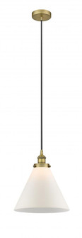 Cone - 1 Light - 12 inch - Brushed Brass - Cord hung - Mini Pendant (3442|616-1PH-BB-G41-L-LED)