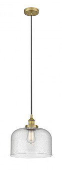 Bell - 1 Light - 12 inch - Brushed Brass - Cord hung - Mini Pendant (3442|616-1PH-BB-G74-L-LED)