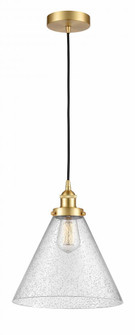 Cone - 1 Light - 12 inch - Satin Gold - Cord hung - Mini Pendant (3442|616-1PH-SG-G44-L)