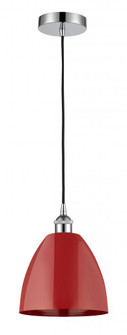 Plymouth - 1 Light - 9 inch - Polished Chrome - Cord hung - Mini Pendant (3442|616-1P-PC-MBD-9-RD-LED)