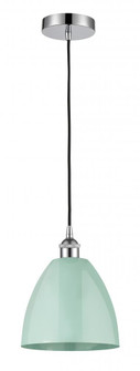 Plymouth - 1 Light - 9 inch - Polished Chrome - Cord hung - Mini Pendant (3442|616-1P-PC-MBD-9-SF-LED)