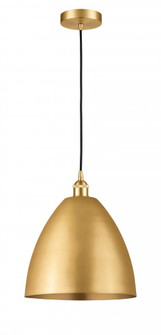 Bristol - 1 Light - 12 inch - Satin Gold - Cord hung - Mini Pendant (3442|616-1P-SG-MBD-12-SG-LED)