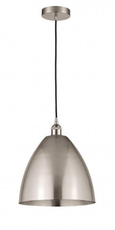 Bristol - 1 Light - 12 inch - Brushed Satin Nickel - Cord hung - Mini Pendant (3442|616-1P-SN-MBD-12-SN-LED)