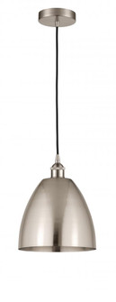 Bristol - 1 Light - 9 inch - Brushed Satin Nickel - Cord hung - Mini Pendant (3442|616-1P-SN-MBD-9-SN-LED)