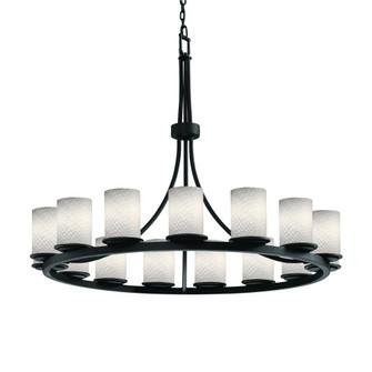 Dakota 15-Light 1-Tier Ring Chandelier (254|FSN-8715-10-WEVE-MBLK)