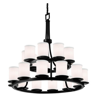 Dakota 21-Light 2-Tier Ring LED Chandelier (254|FAB-8767-10-WHTE-MBLK-LED21-14700)