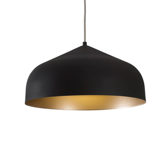 Helena 17-in Black/Gold 1 Light Pendant (461|49117-BK/GD)