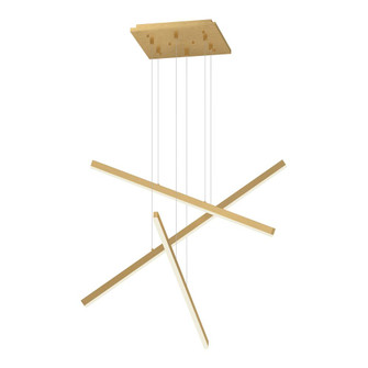 Vega 3 Head Brushed Gold LED Multi Pendant (461|MP10303-BG)