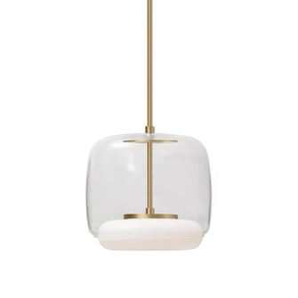 Enkel 10-in Clear/Brushed Gold LED Pendant (461|PD70610-CL/BG)