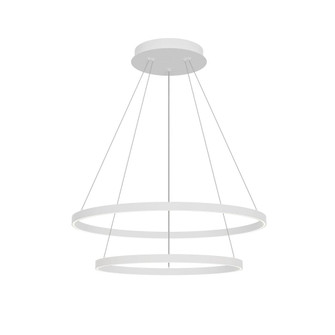 Cerchio 32-in White 2-Tier Dimmable LED Downlight Chandelier (461|CH87232-WH)