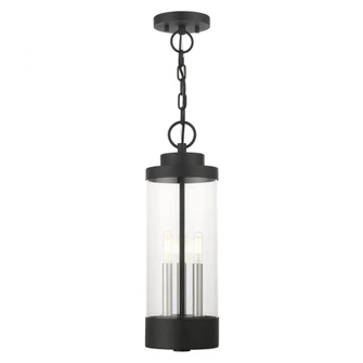 3 Lt Textured Black Outdoor Pendant Lantern (108|20727-14)