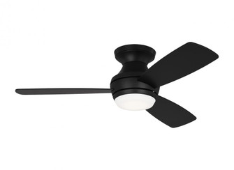 Ikon 44'' Dimmable Integrated LED Indoor Midnight Black Hugger Ceiling Fan with Light Kit (6|3IKR44MBKD)