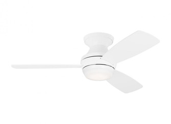 Ikon 44'' Dimmable Integrated LED Indoor Matte White Hugger Ceiling Fan with Light Kit (6|3IKR44RZWD)