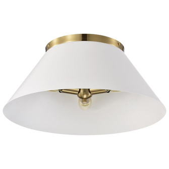Dover; 3 Light; Large Flush Mount; White with Vintage Brass (81|60/7421)