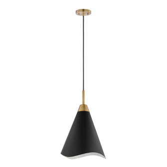 Tango; 1 Light; Medium Pendant; Matte Black with Burnished Brass (81|60/7473)