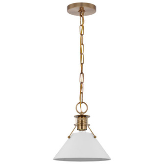 Outpost; 1 Light; Small Pendant; Matte White with Burnished Brass (81|60/7522)