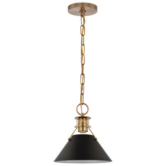 Outpost; 1 Light; Small Pendant; Matte Black with Burnished Brass (81|60/7521)