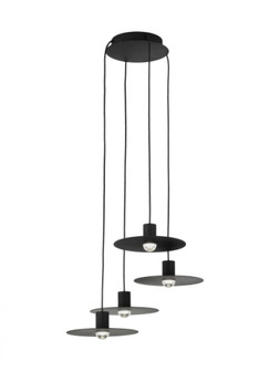 Modern Eaves dimmable LED 4-light in a Nightshade Black finish Ceiling Chandelier (7355|700TRSPEVS4RB-LED930)