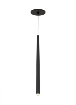 Modern Pylon dimmable LED 1 Light Ceiling Pendant Light in a Nightshade Black finish (7355|700TRSPPYL1RB-LED930)