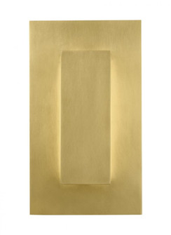 Aspen Contemporary dimmable LED 8 Outdoor Wall Sconce Light outdoor in a Natural Brass/Gold Colored (7355|700OWASP9308DNBUNVS)