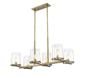 6 Light Linear Chandelier (276|3032-6L-RB)