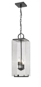 3 Light Outdoor Chain Mount Ceiling Fixture (276|592CHB-BK)