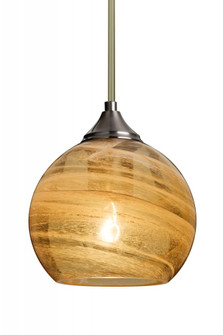 Besa, Jilly Stem Pendant, Vapor Amber, Satin Nickel Finish, 1x60W Medium Base (127|1TT-JILLYAM-SN)