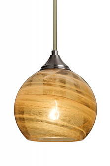 Besa, Jilly Stem Pendant, Vapor Amber, Satin Nickel Finish, 1x60W Medium Base (127|1TT-JILLYAM-SN)