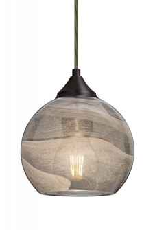 Besa, Jilly Cord Pendant, Vapor Smoke, Bronze Finish, 1x5W LED Filament (127|1JC-JILLYSM-EDIL-BR)