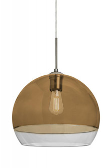 Besa, Ally 12 Cord Pendant For Multiport Canopy, Amber/Clear, Satin Nickel Finish (127|J-ALLY12AM-EDIL-SN)