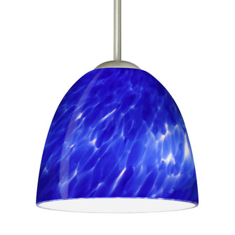 Besa Sasha LED Pendant 1Bc Blue Cloud Satin Nickel 1x9W LED, 15Ft. Cord (127|1BC-757286-LED-SN-L)