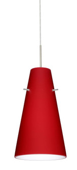 Besa Cierro Pendant Satin Nickel Ruby Matte 1x100W Medium Base, 15Ft. Cord (127|1JC-4124RM-SN-L)