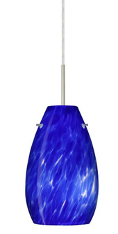 Besa Pera 9 Pendant Satin Nickel Blue Cloud 1x100W Medium Base, 15Ft. Cord (127|1JT-412686-SN-L)